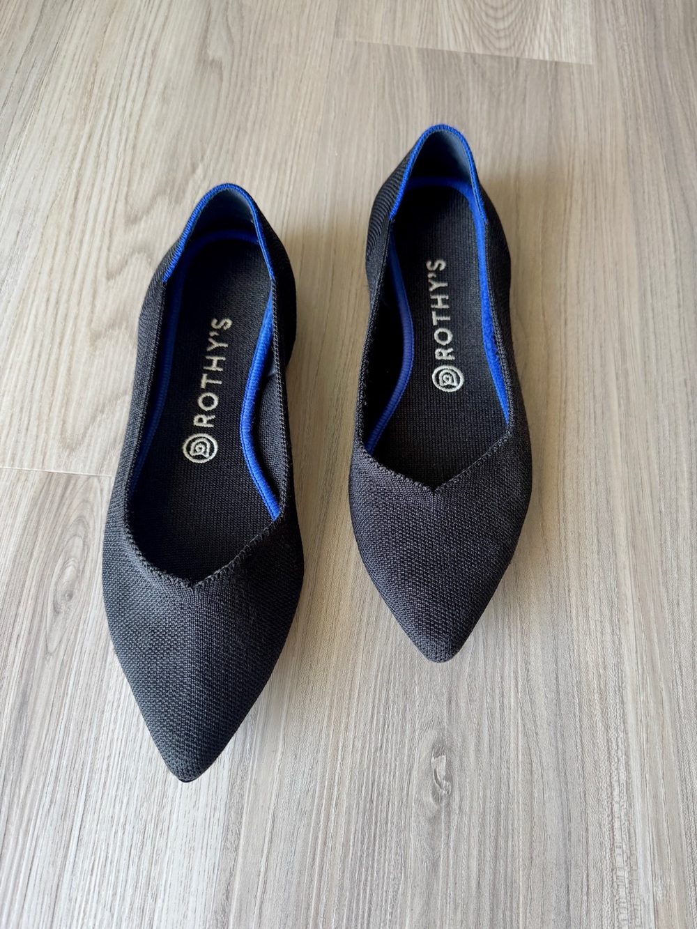 Rothy's The Point Black Knit Pointed Toe Ballet Flats Women's Size 10